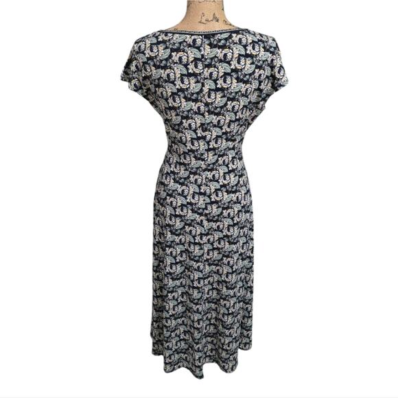 Max Studio Floral Flutter Sleeve Ruched Side Waist Faux Wrap Dress Size Med New! - Picture 4 of 11